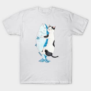 Autumn salmon cat T-Shirt